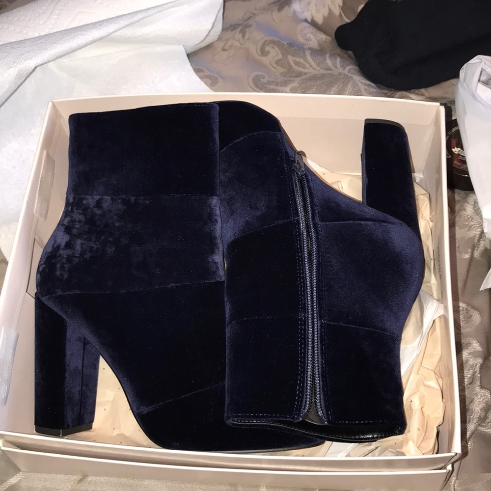 BCBG Felt Bootie Heels